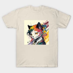 Anime Cat Character T-Shirt